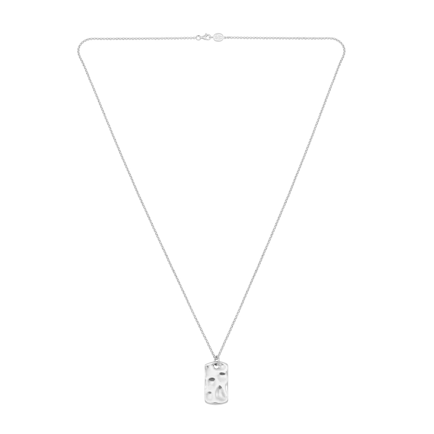 Men's Waterfall ID tag Necklace in Sterling Silver