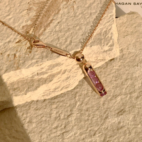 Melody Bar Pendant Necklace in Amethyst