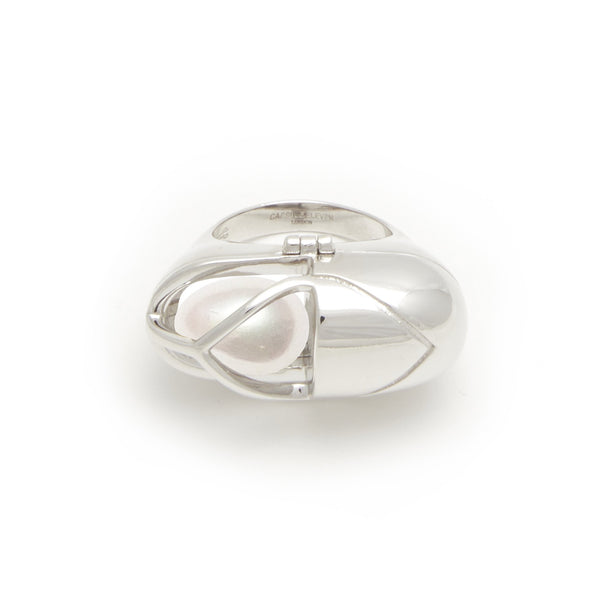 Capsule Pearl Ring Silver