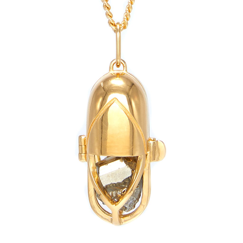 Capsule Crystal Pendant Gold