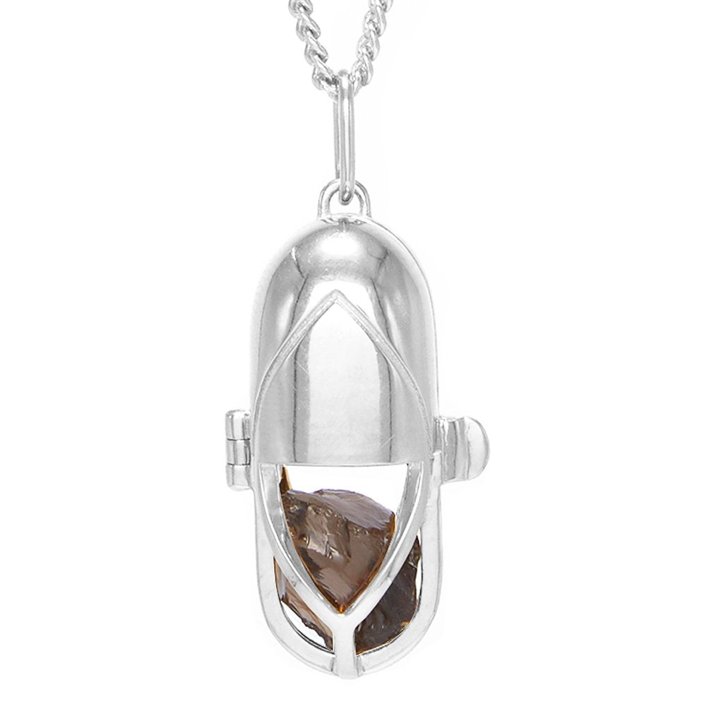 Capsule Crystal Pendant Silver
