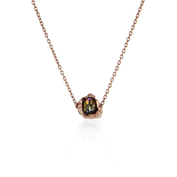 Titanium Quartz Crush Rose Gold Necklace