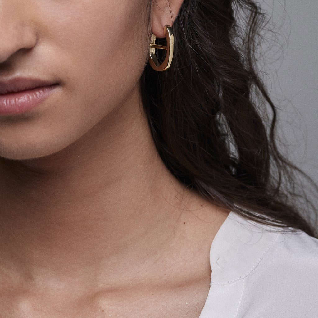 Chain Hoop Earrings Gold
