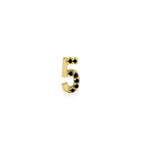 Numerology Earring 5 - Diamonds - Single