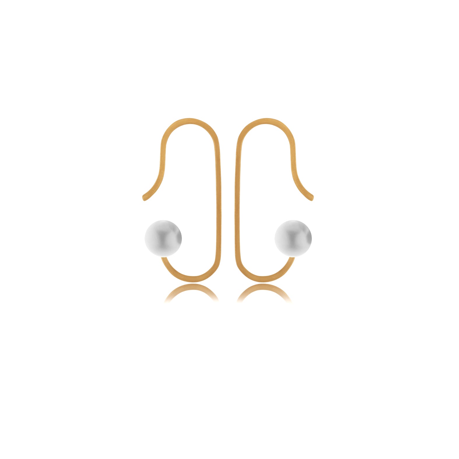 Making Marks Minimal Gold and Pearl Hanging Earrings