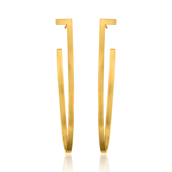 Unfinishing Line Gold hoop Earrings/Large