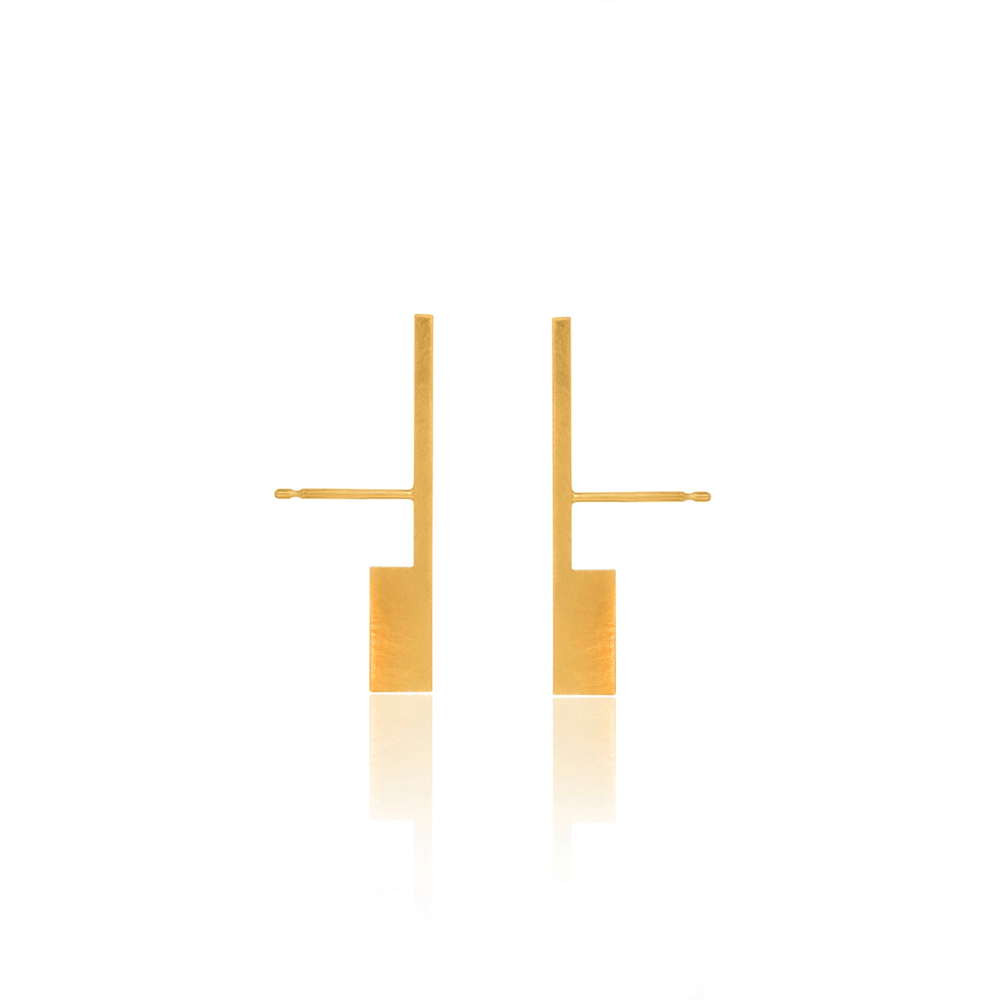 Unfinishing Line Gold Perspective Earrings