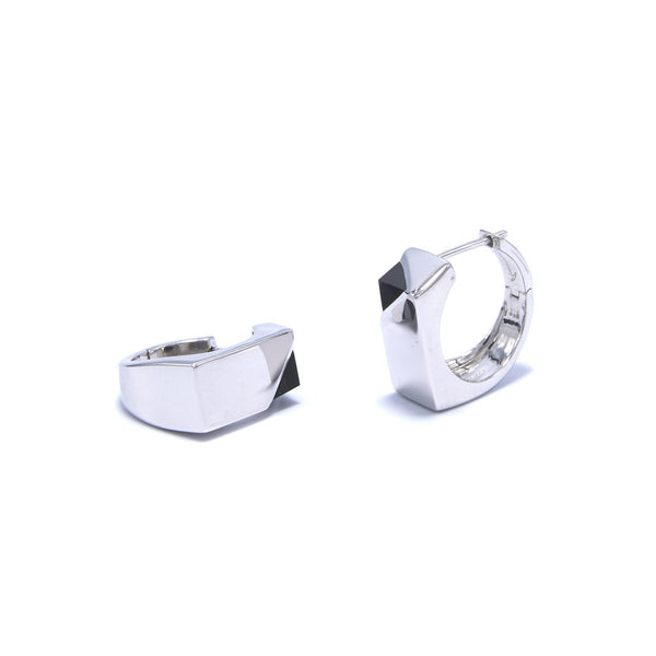 Jewel Beneath Signet Earrings Black Onyx and Sterling Silver