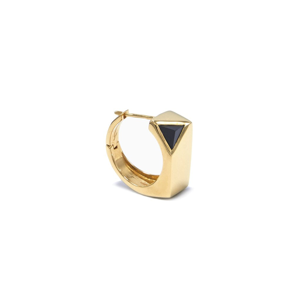 Jewel Beneath Signet Earrings Black Onyx and Gold Vermeil Single