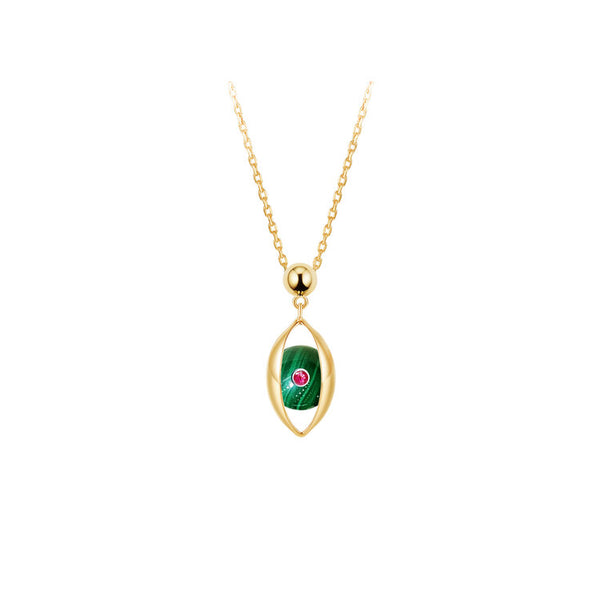 The Eye Necklace with Malachite