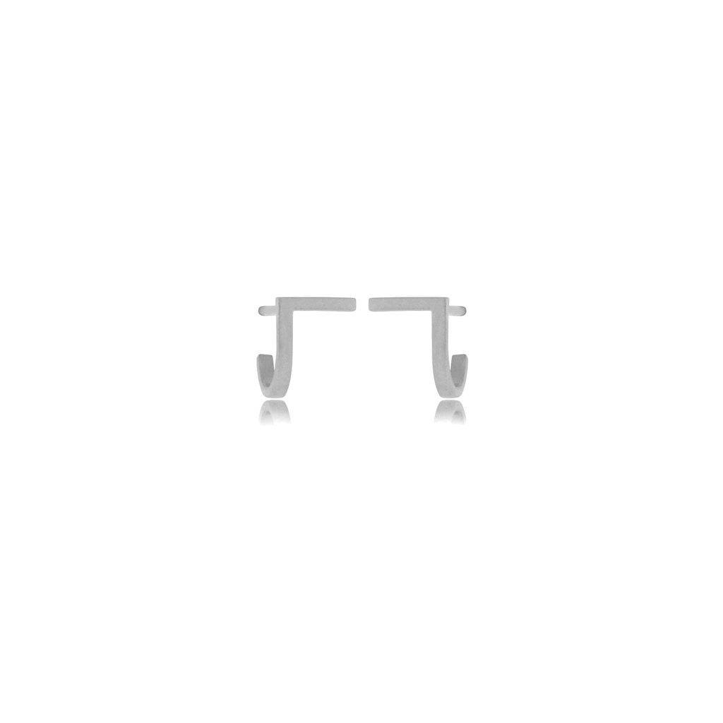 Unfinishing Line Curve Silver Earrings/Small