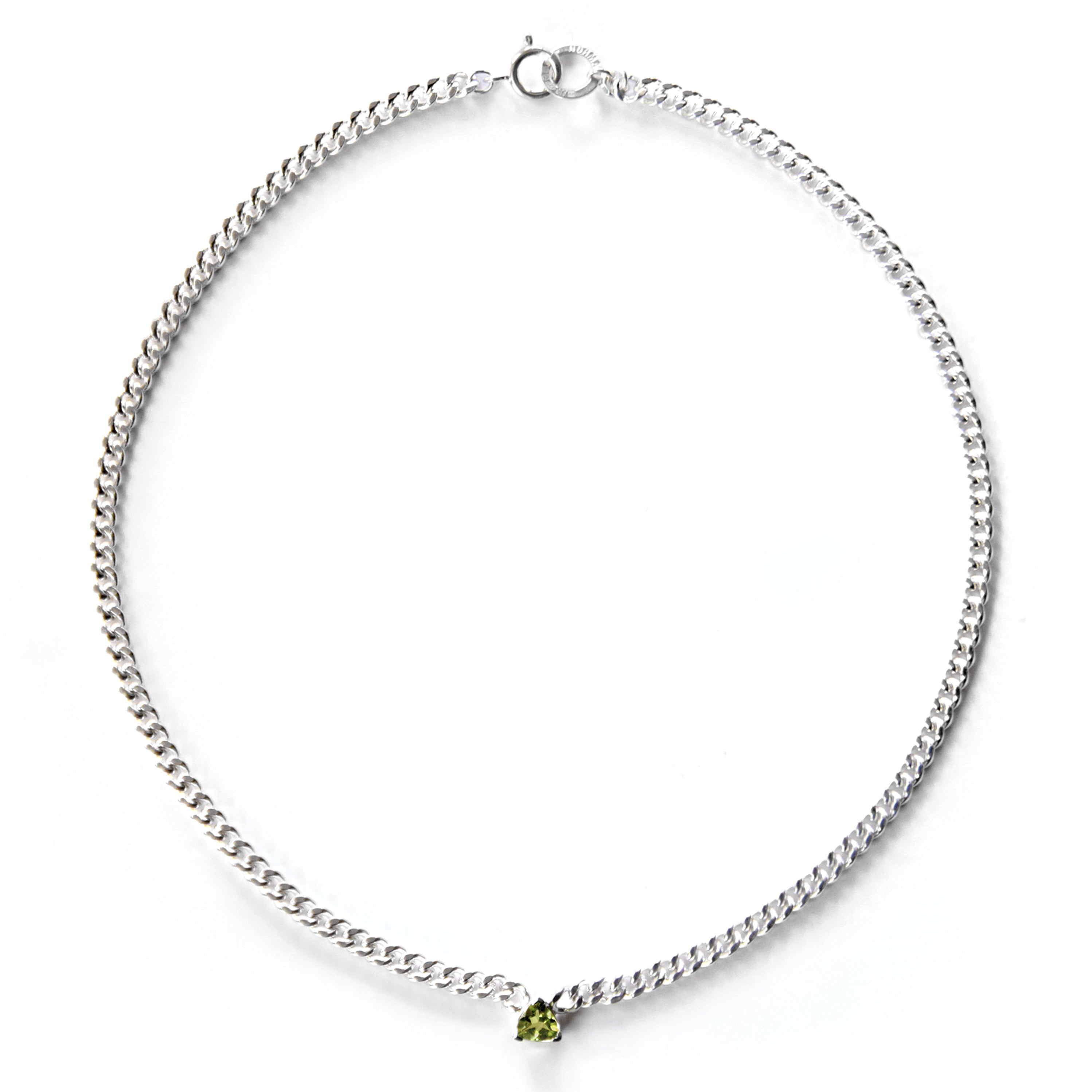 Verdant Curb Peridot Trillion Chain Necklace
