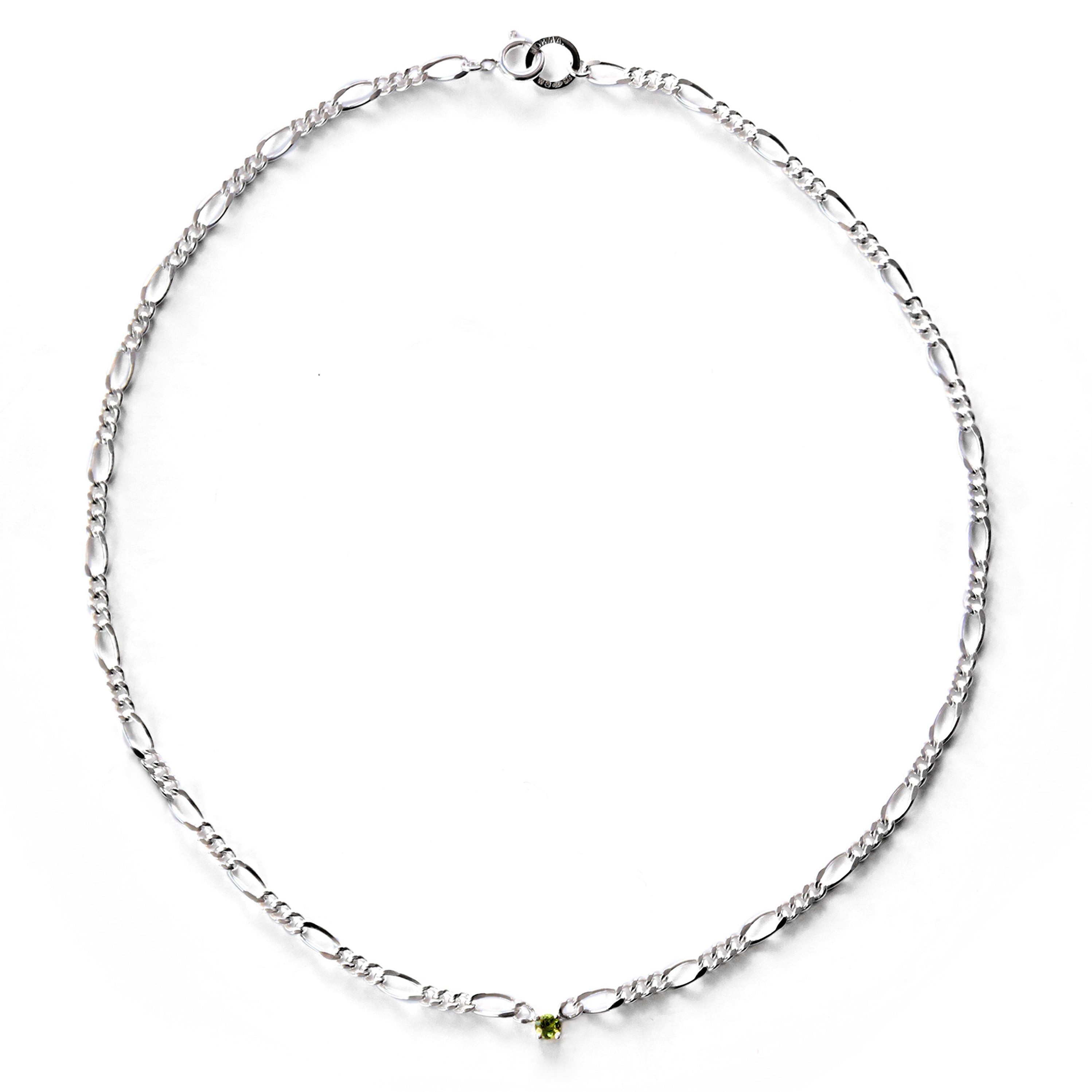 Verdant Figaro Peridot Round Chain Necklace
