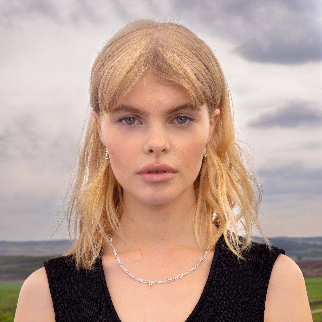 Verdant Figaro Peridot Round Chain Necklace