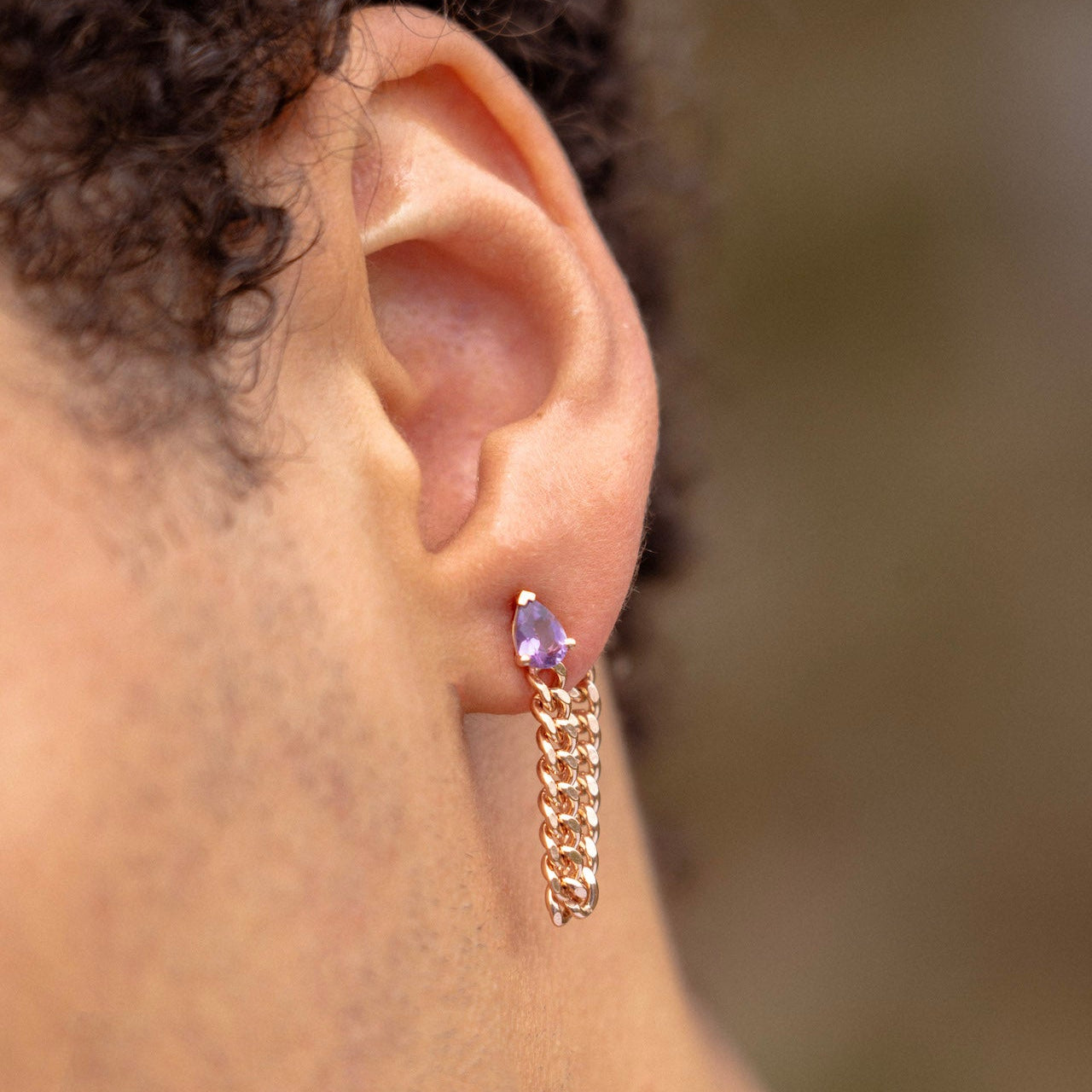 Violet Drop Amethyst Pear Earring Set