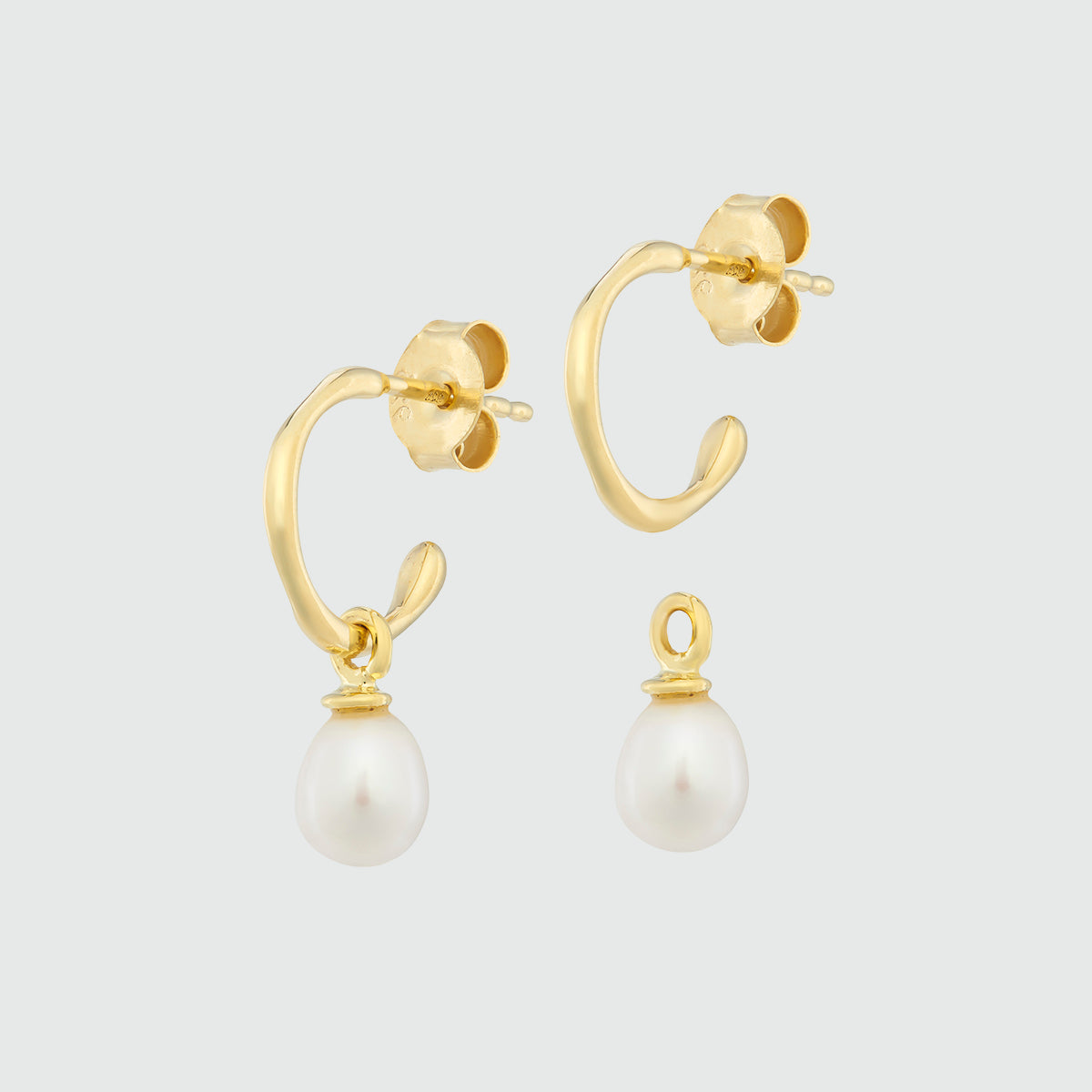 Mini Manhattan Pearl & Gold Vermeil Interchangeable Hoop Earrings
