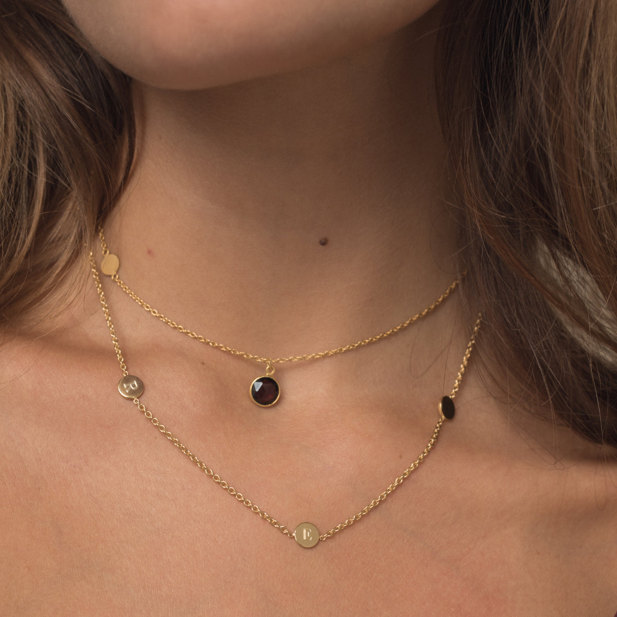 Westwick Quintet Gold Vermeil Disc Necklace
