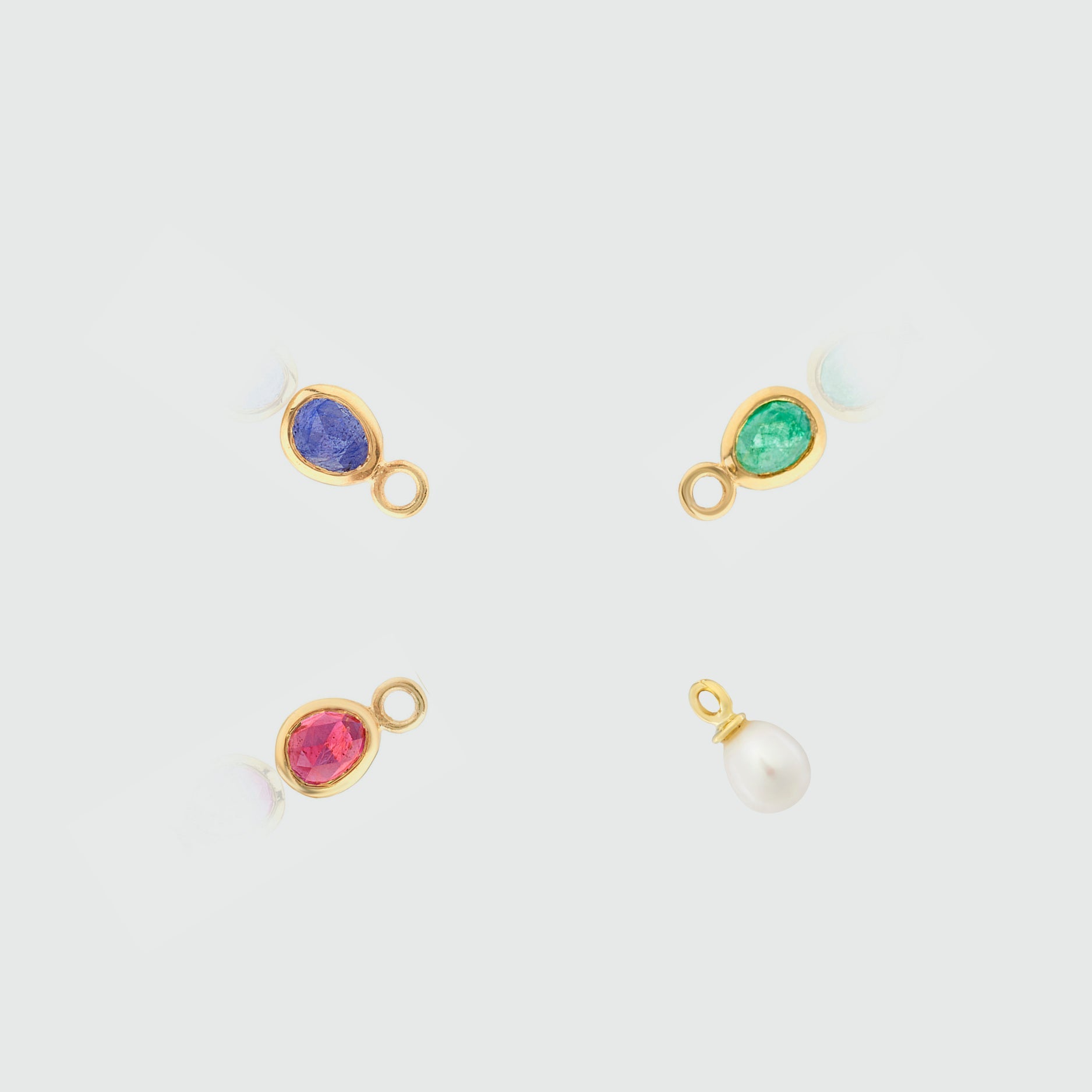 Mini Manhattan Emerald & Gold Vermeil Interchangeable Gemstone Earrings