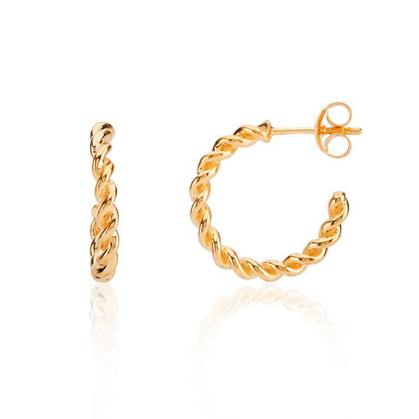 Alhambra Piccolo Twisted Gold Vermeil Hoop Earrings