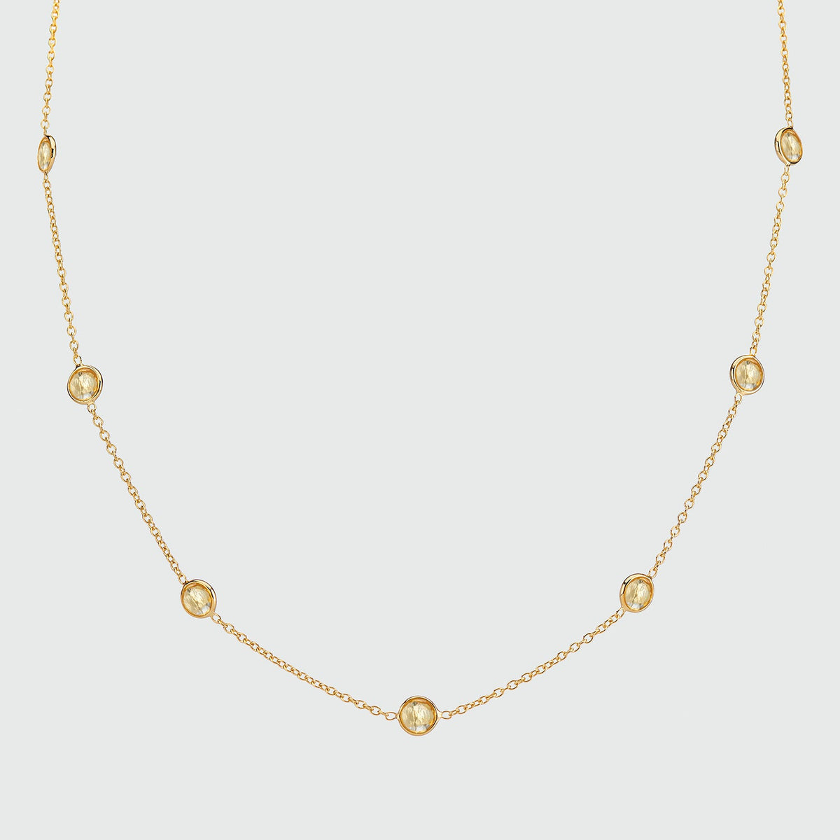 Antibes Citrine and Gold Vermeil Station Necklace