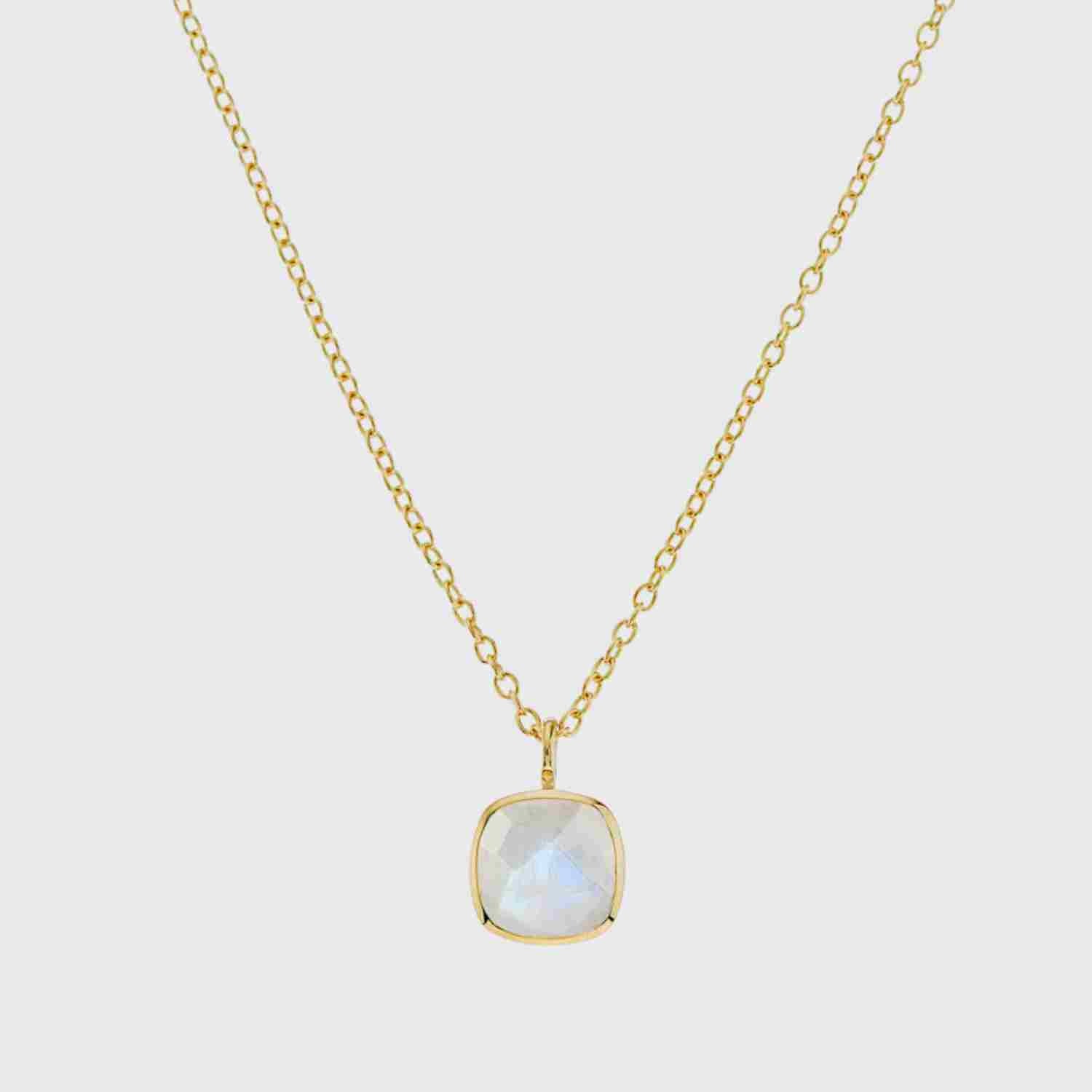 Brooklyn Moonstone & Gold Vermeil Necklace-Auree Jewellery