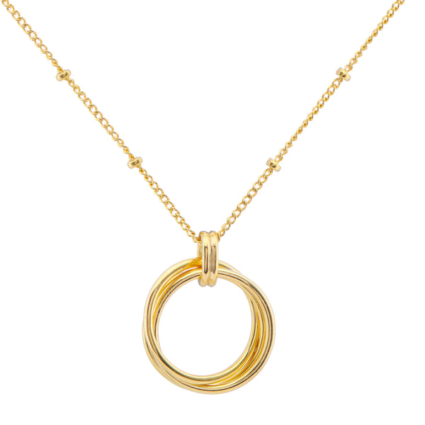 Cordoba Yellow Gold Vermeil Triple Ring Necklace