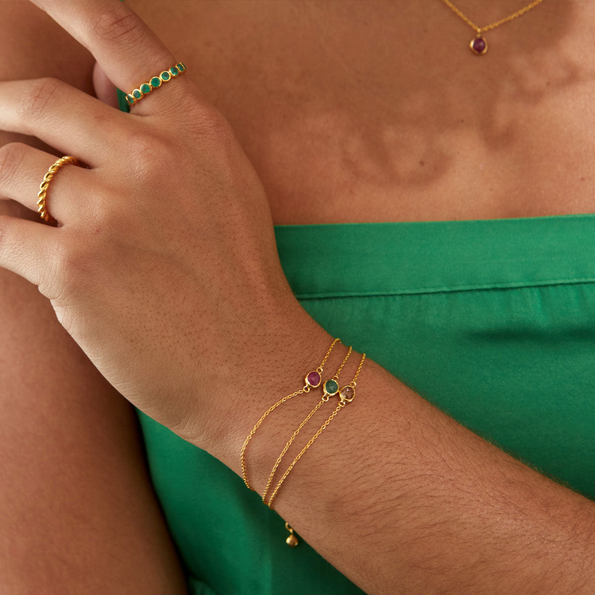 Hampton Ruby & Gold Vermeil Bracelet-Auree Jewellery