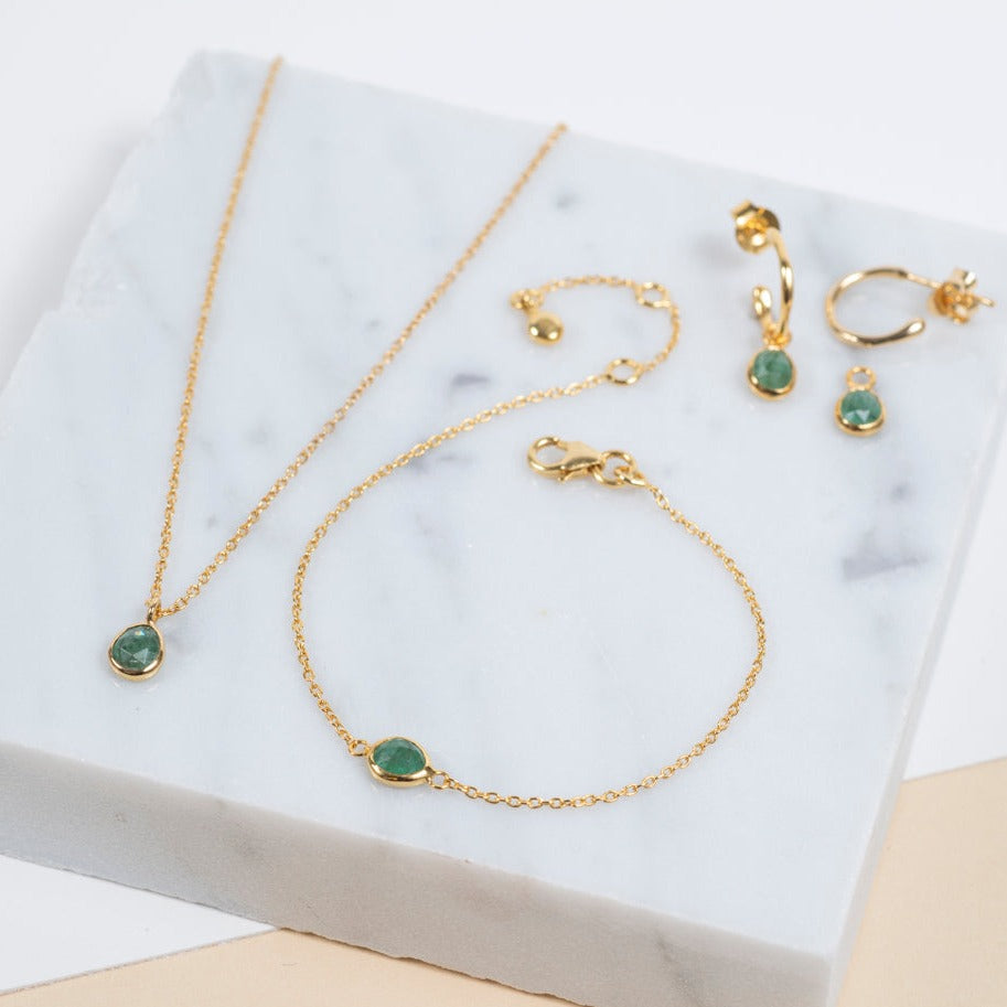Hampton Emerald & Gold Vermeil Bracelet-Auree Jewellery