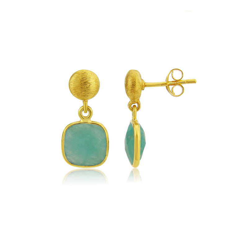 Iseo Amazonite & Gold Vermeil Earrings