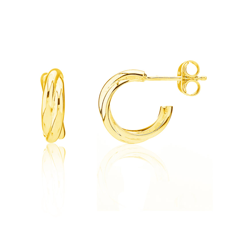 Knightsbridge Mini Yellow Gold Vermeil Triple Hoop Earrings