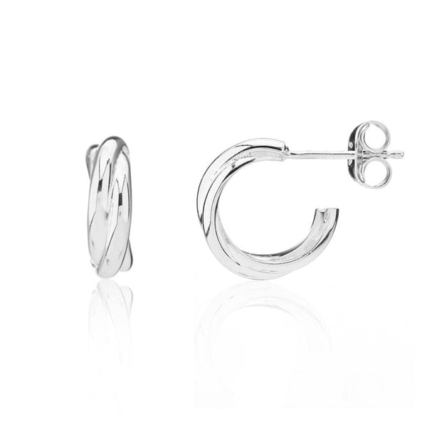 Knightsbridge Mini Sterling Sterling Triple Hoop Earrings