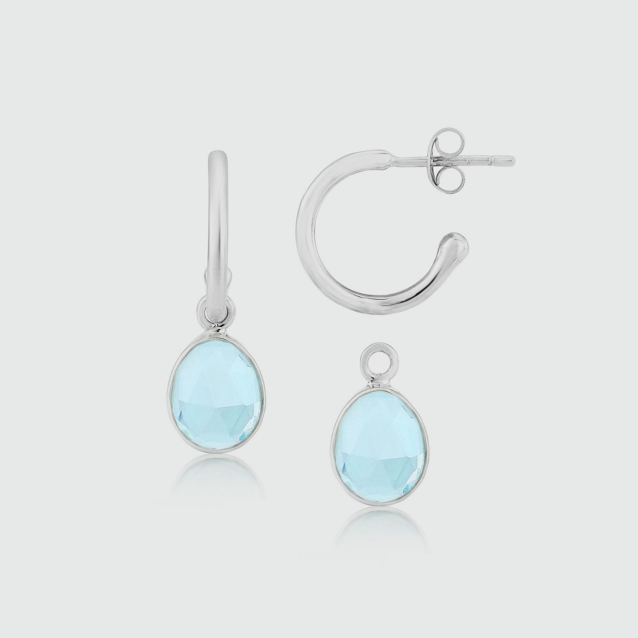 Manhattan Silver Hoop Earrings with Interchangeable Drops