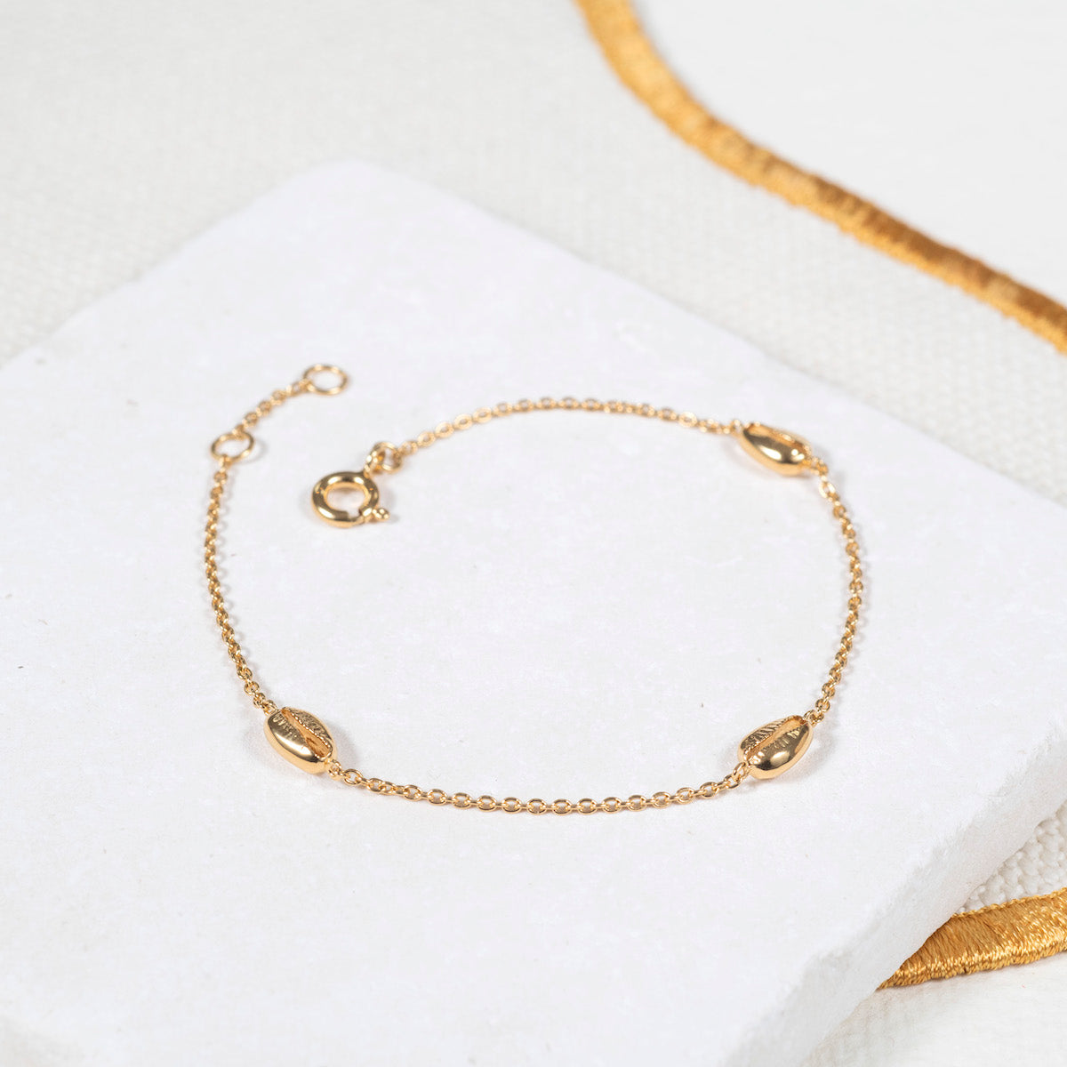 Moka Gold Vermeil Triple Shell Bracelet-Auree Jewellery