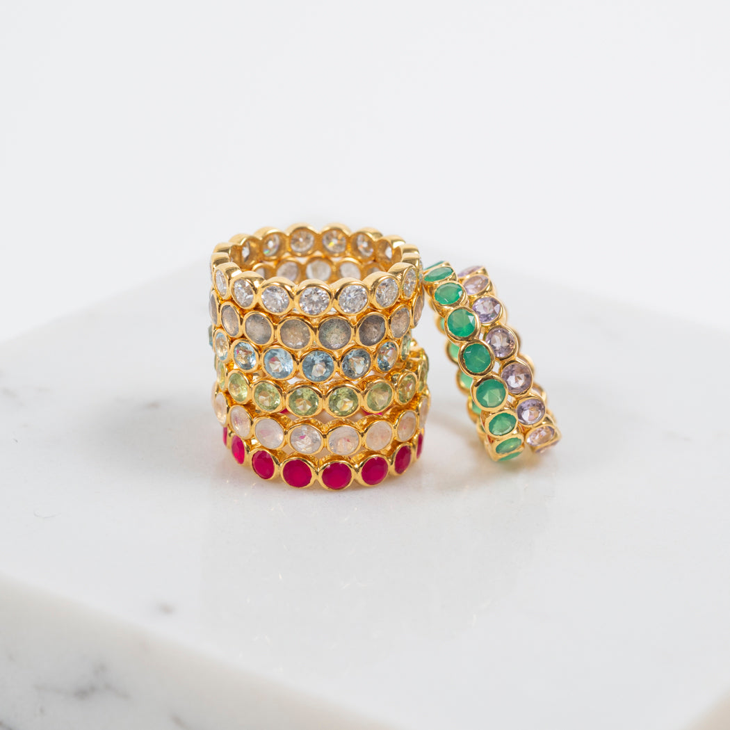 Ortigia Fuschia Pink Chalcedony Gold Vermeil Ring