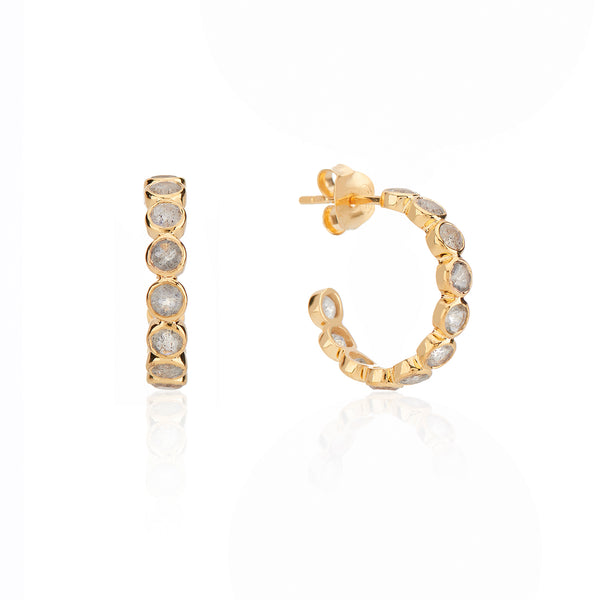 Ortigia Labradorite & Gold Vermeil Hoop Earrings