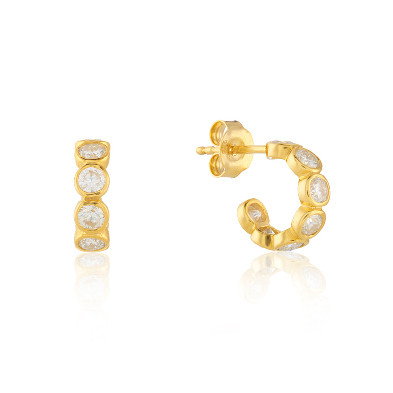 Ortigia Mini Moissanite & Gold Vermeil Hoop Earrings