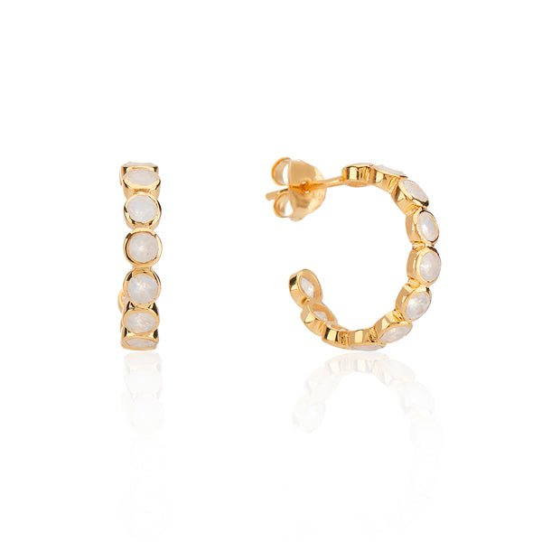 Ortigia Moonstone & Gold Vermeil Hoop Earrings