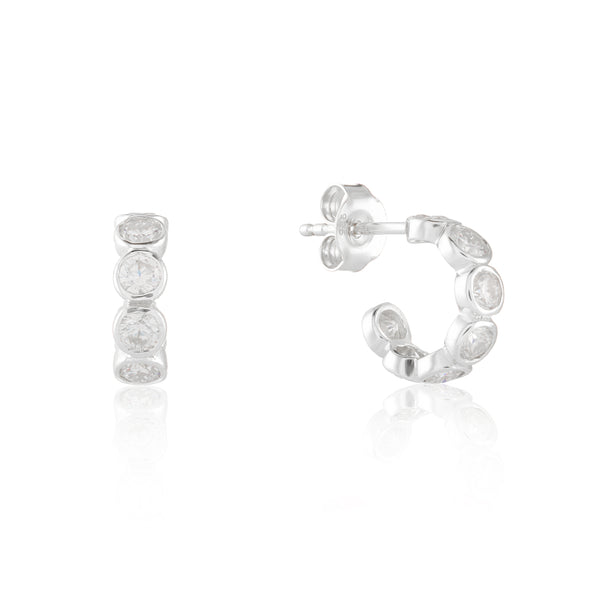 Ortigia Mini Moissanite & Silver Hoop Earrings