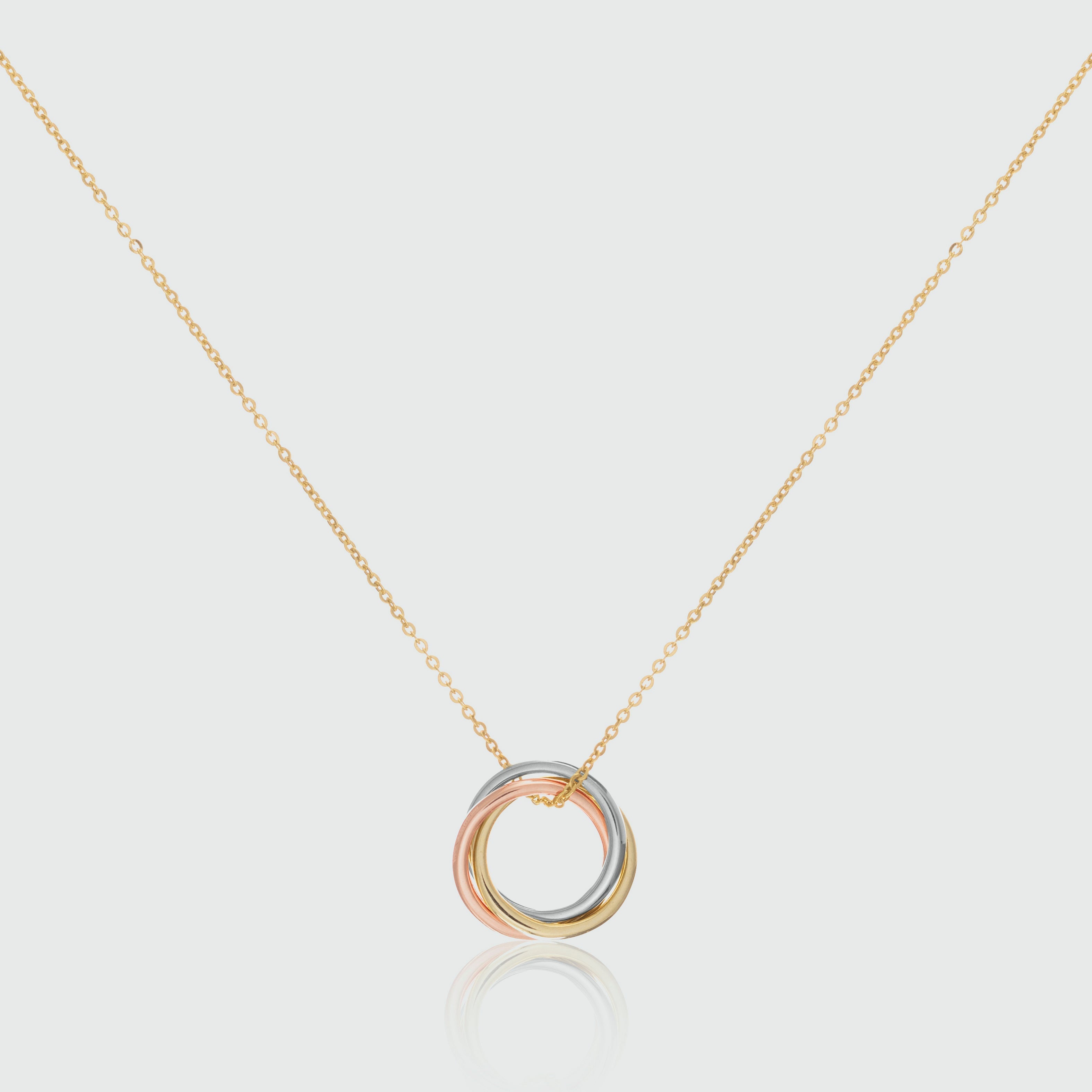 Walton 9ct Three Colour Gold Russian Wedding Ring Pendant-Auree Jewellery