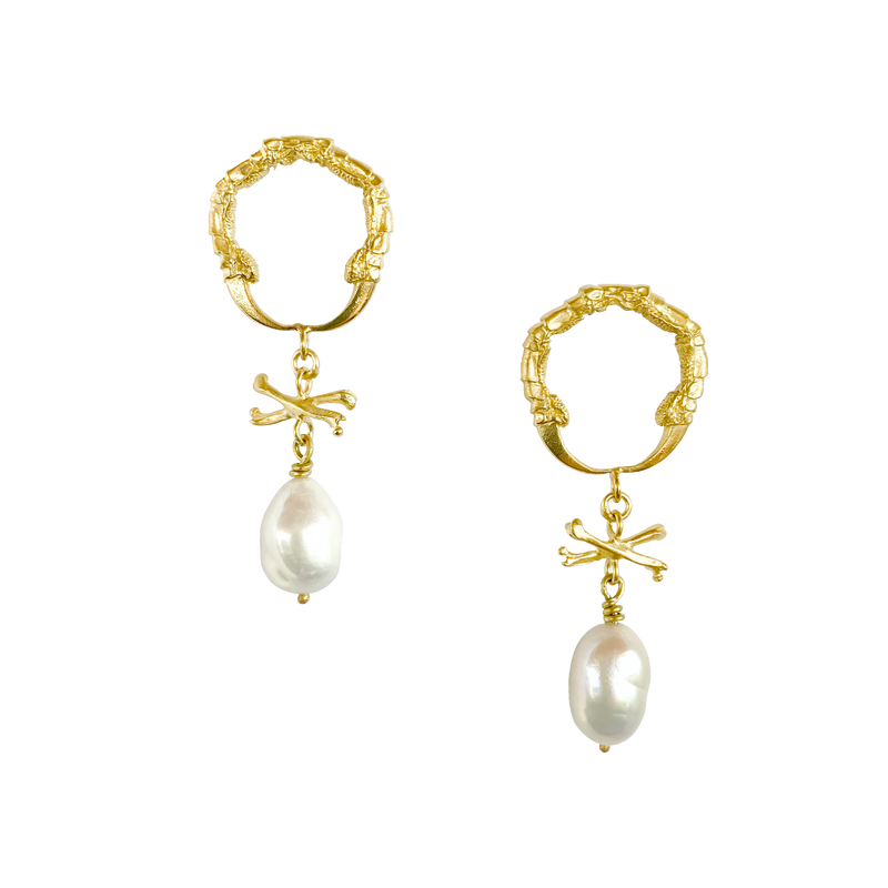 Eurydice Gold Pearl Earring