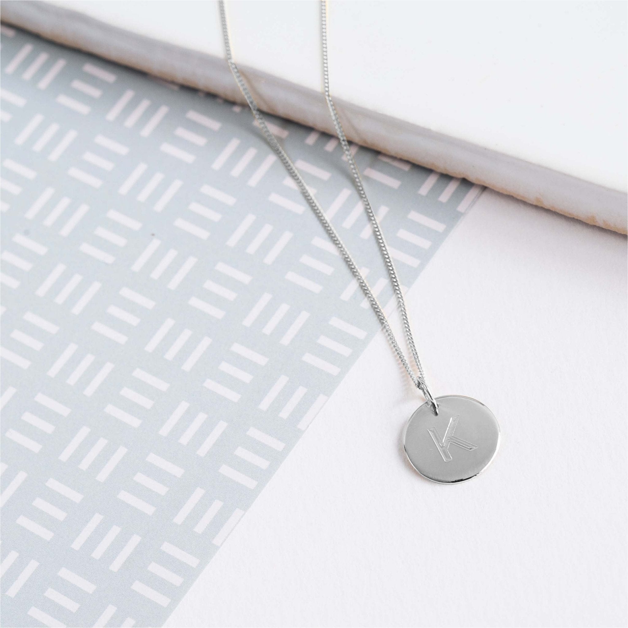 Pembroke Sterling Silver Small 12mm Disc Pendant-Auree Jewellery