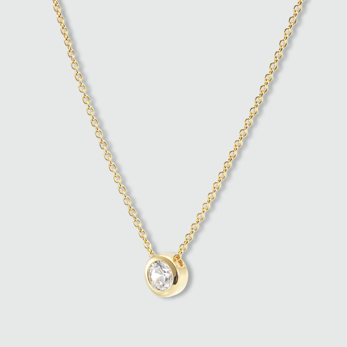 Verona Gold Vermeil & Cubic Zirconia Solitaire Necklace