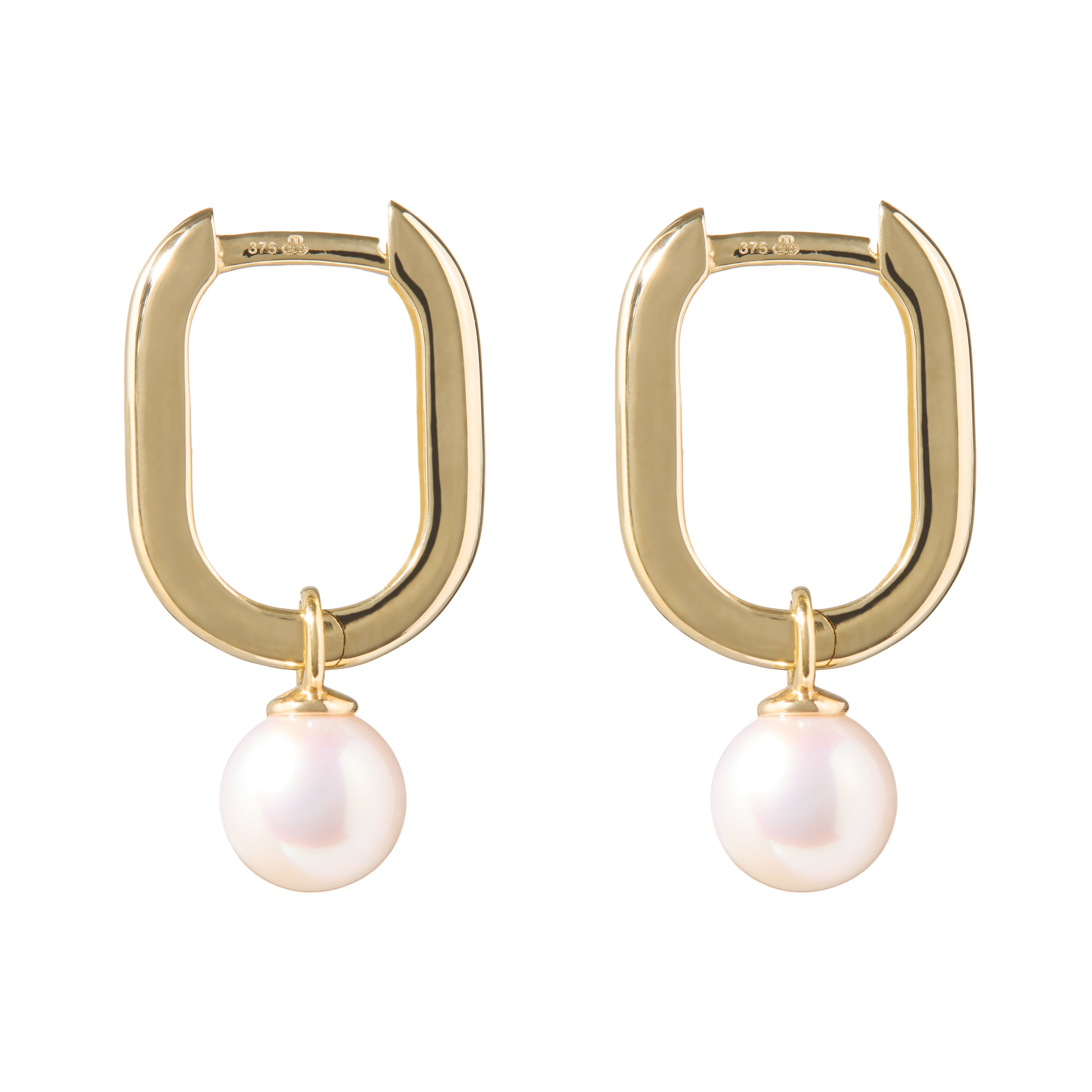 Mini Pearl Arc Hoop Earrings Pair