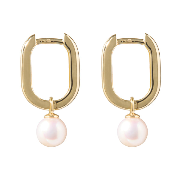 Mini Pearl Arc Hoop Earrings Pair