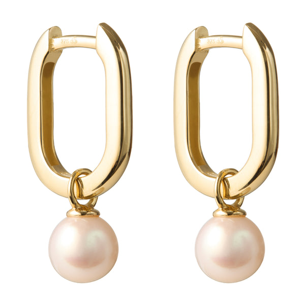 Mini Pearl Arc Hoop Earrings Pair