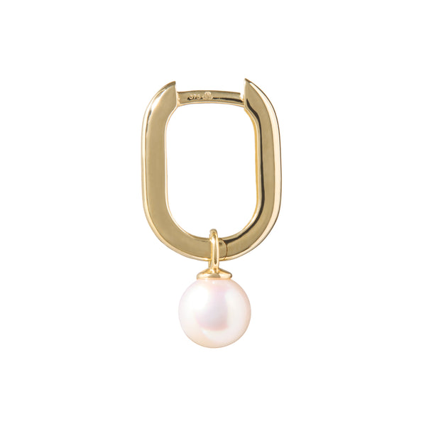 Mini Pearl Arc Hoop Earring Single