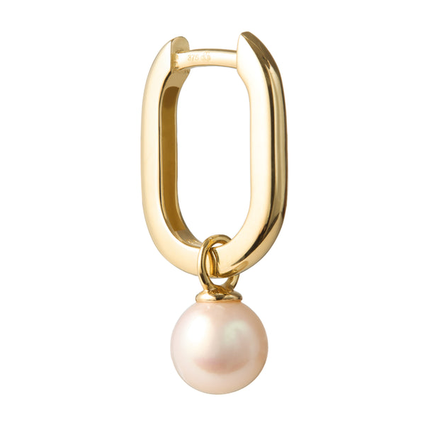 Mini Pearl Arc Hoop Earring Single