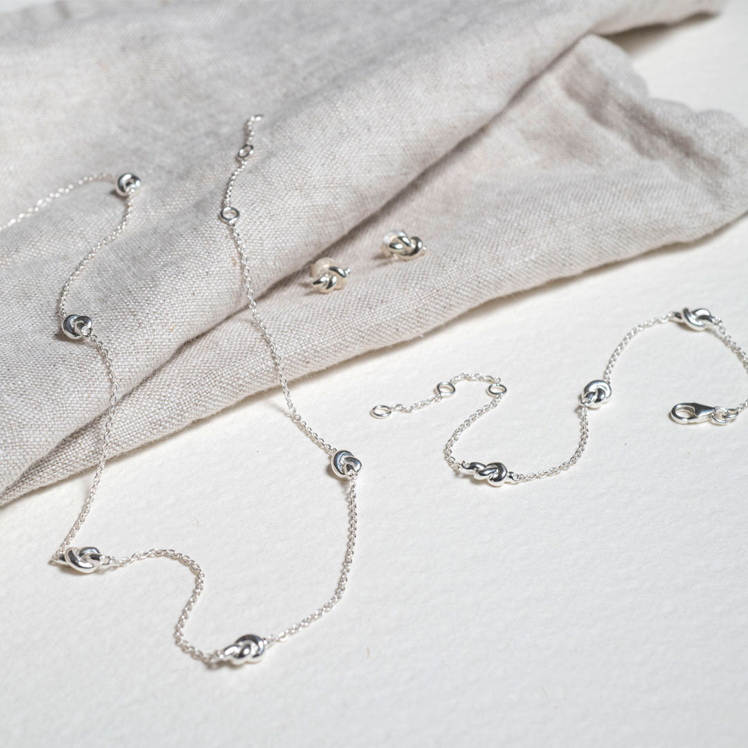 St Ives Silver Knot Necklace-Auree Jewellery
