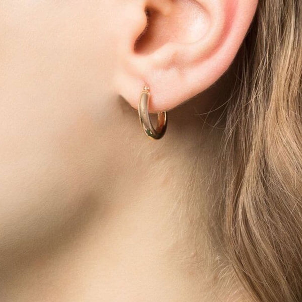 Small 9kt yellow gold chubbie hoop earrings