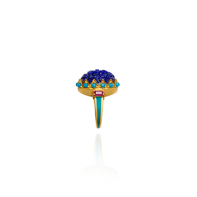 Lapis Flower Ring